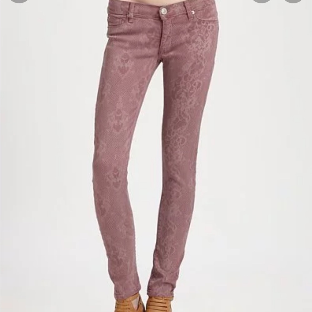 Hudson blush lace print jeans